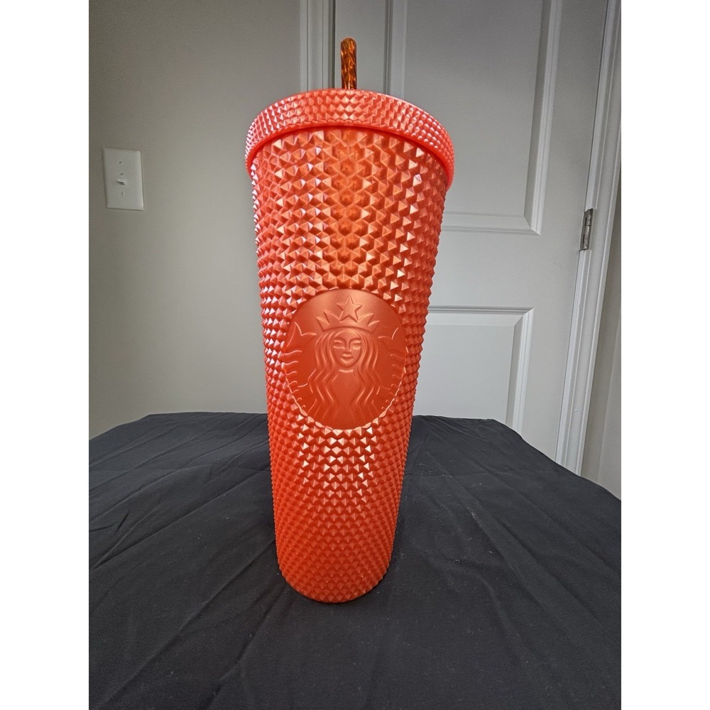 Starbucks Halloween 2022 Orange Pearlized Studded Venti 24oz Tumbler NWT